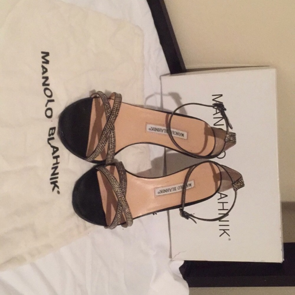 Manolo Blahnik Python Strapped Heels - image 2